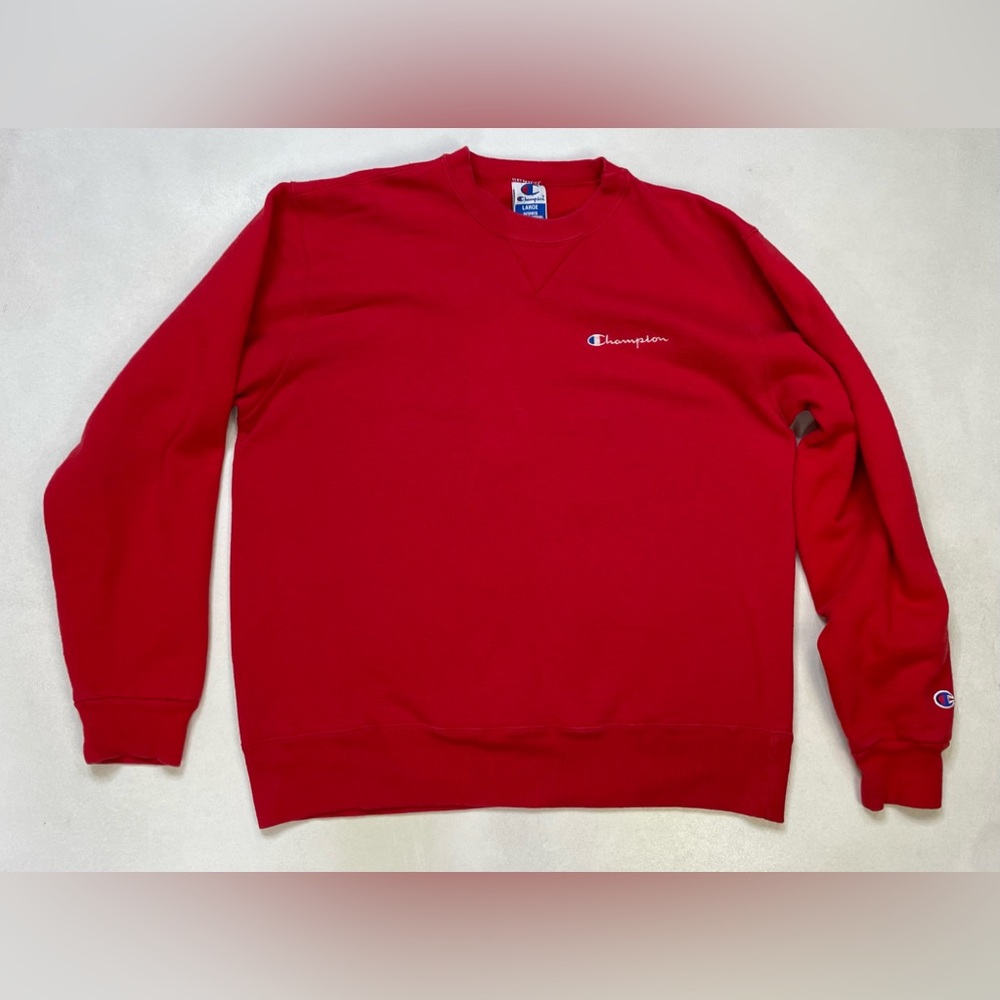 VINTAGE Champion Crewneck Sweatshirt Men Large Red USA 90s